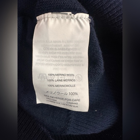 J. Crew Navy Blue Merino Wool Wrap Sweater size Small - Picture 8 of 9